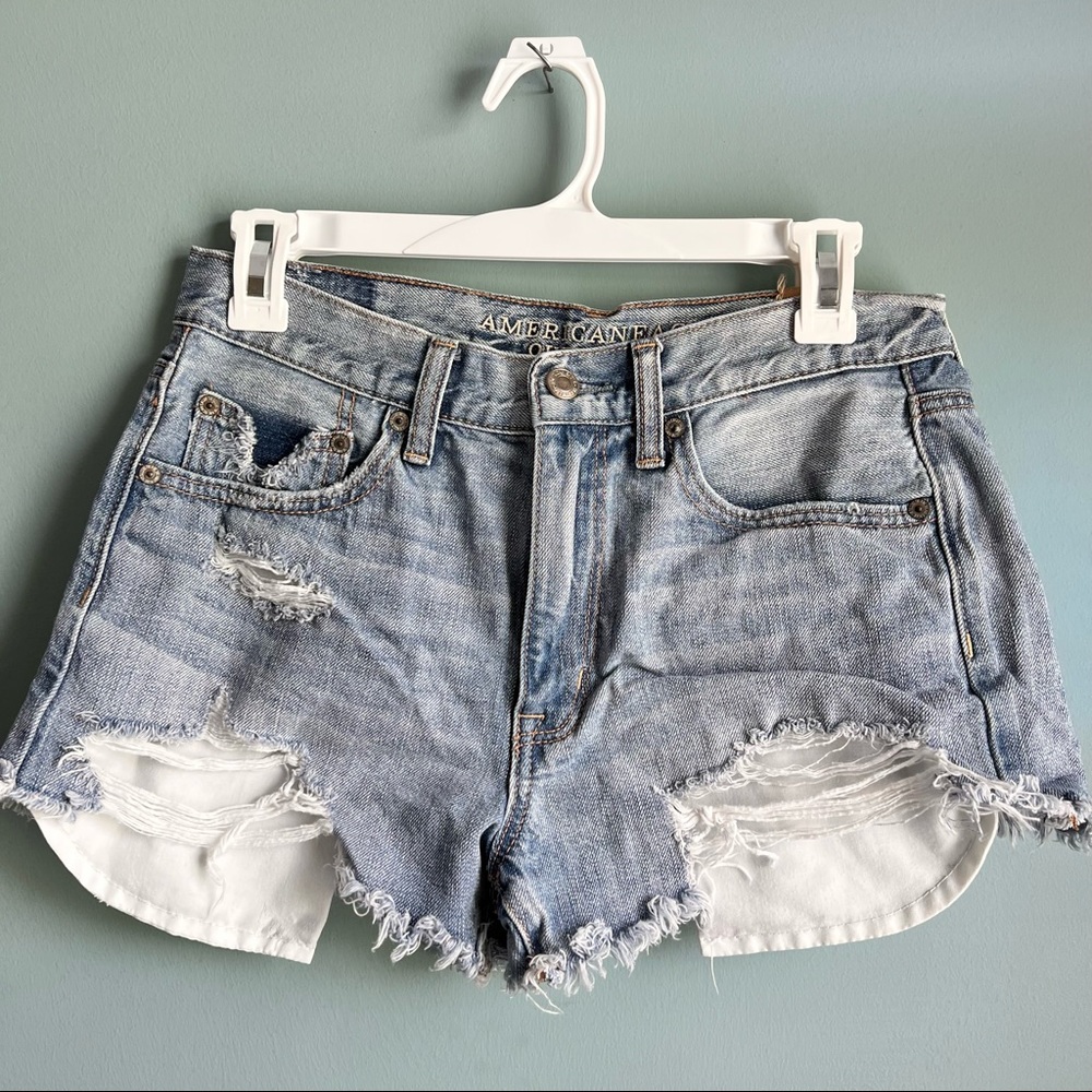 American Eagle Distressed Denim Shorts Size 6